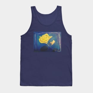 Original Yellow Rose with a blue background Tank Top